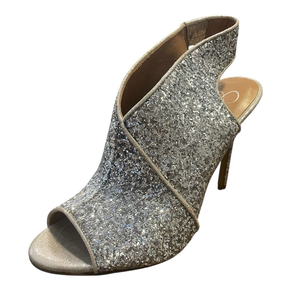 Jessica Simpson Silver Glitter Heels - Picture 2 of 12